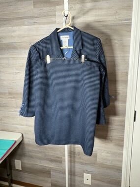 Perceptions Navy Micro-Check Pencil Skirt and matching jacket! Full suit 2059.